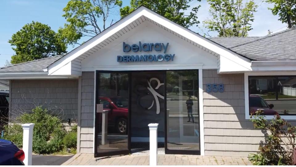 Front exterior of the Belaray Dermatology Hicksville office at 358 South Oyster Bay Road